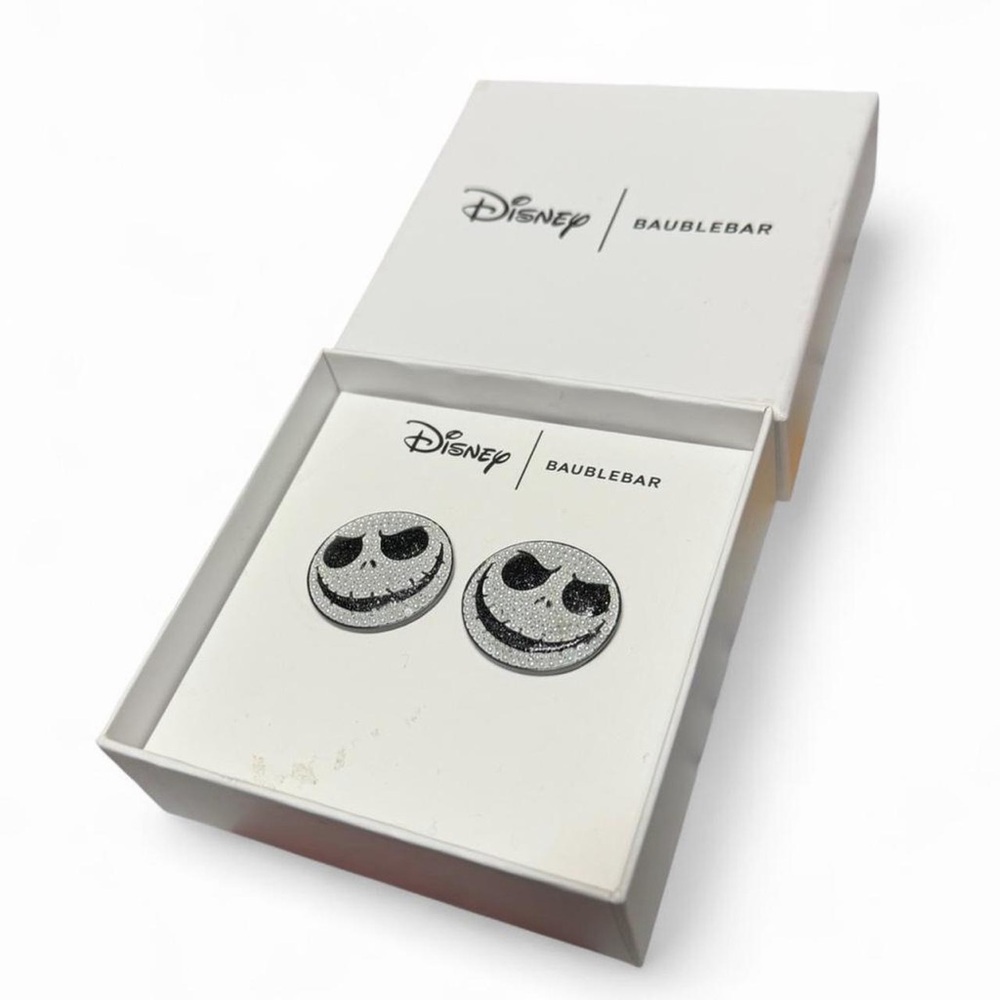 BaubleBar x Disney Nightmare Before Christmas Jack Skellington Stud Earrings NWT